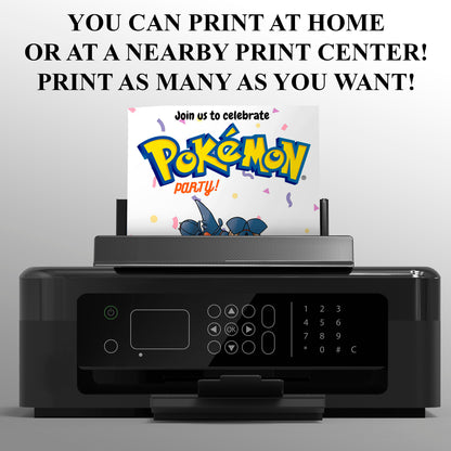 Heracross Birthday Party Invitation Template | Pokemon Invite - CreativeRino