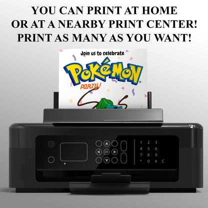 Bulbasaur Birthday Invitation Template | Pokemon Invite - CreativeRino