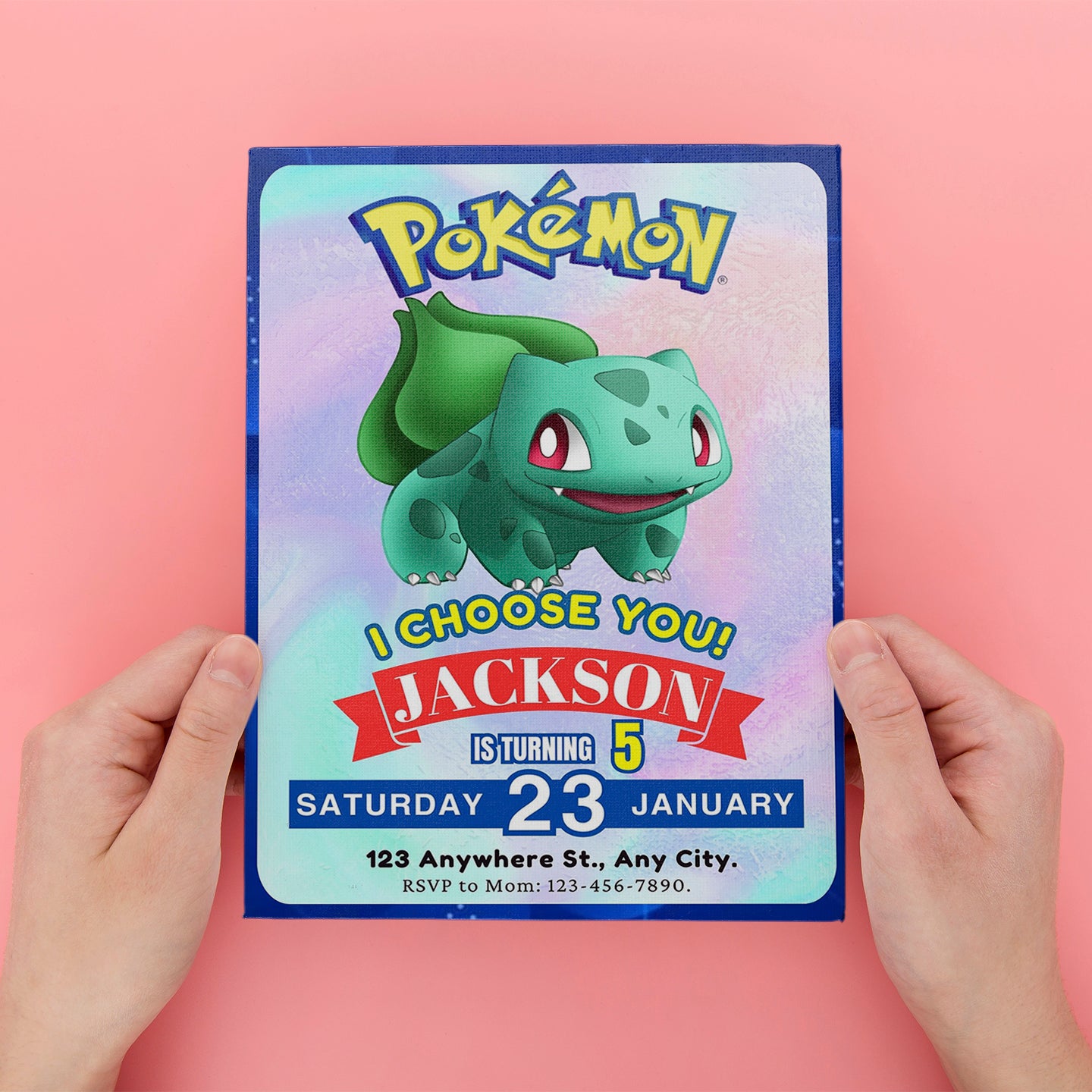 Bulbasaur Invitation Template | Pokemon Birthday Invite - CreativeRino
