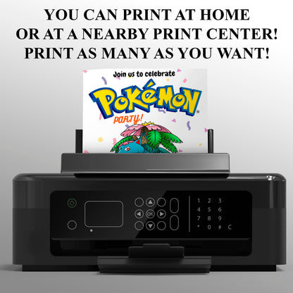 Venusaur Birthday Invitation Template | Pokemon Invite - CreativeRino