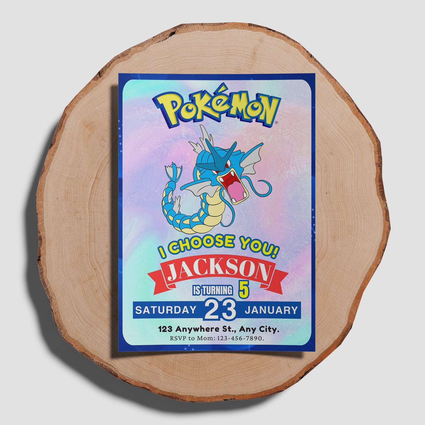Gyarados Invitation Template | Pokemon Birthday Invite - CreativeRino