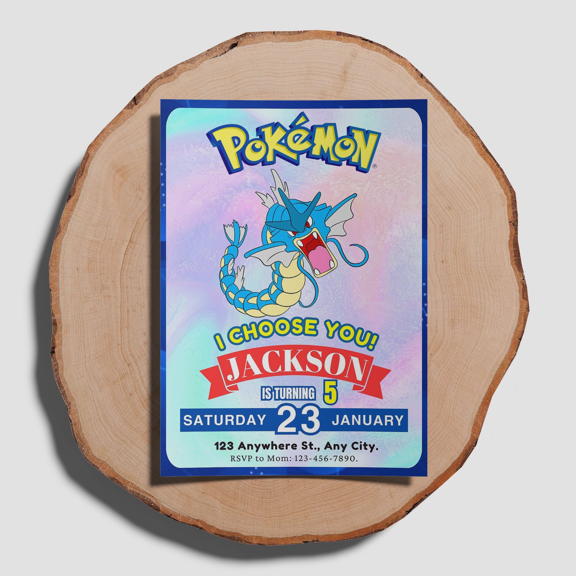 Gyarados Invitation Template | Pokemon Birthday Invite - CreativeRino