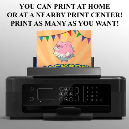 Blissey Pokemon Birthday Party Invitation Template - CreativeRino