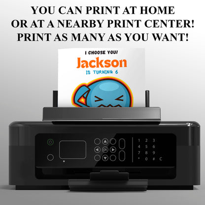 Wobbuffet Birthday Party Invitation Template | Pokemon Invite - CreativeRino