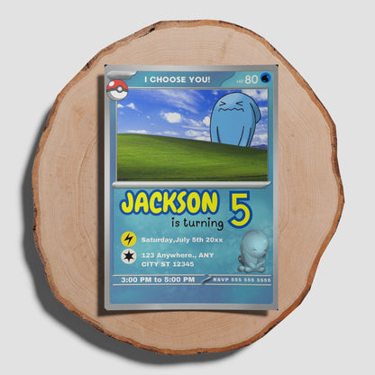 Wobbuffet Invitation Template | Pokemon Card Birthday Invite - CreativeRino