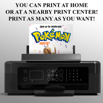 Eevee Birthday Invitation Template | Pokemon Invite - CreativeRino