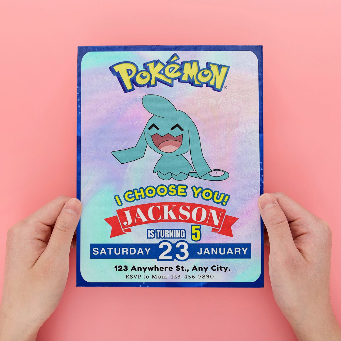 Wobbuffet Invitation Template | Pokemon Birthday Invite - CreativeRino