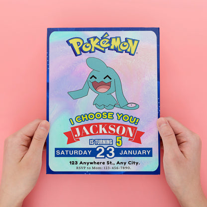 Wobbuffet Invitation Template | Pokemon Birthday Invite - CreativeRino