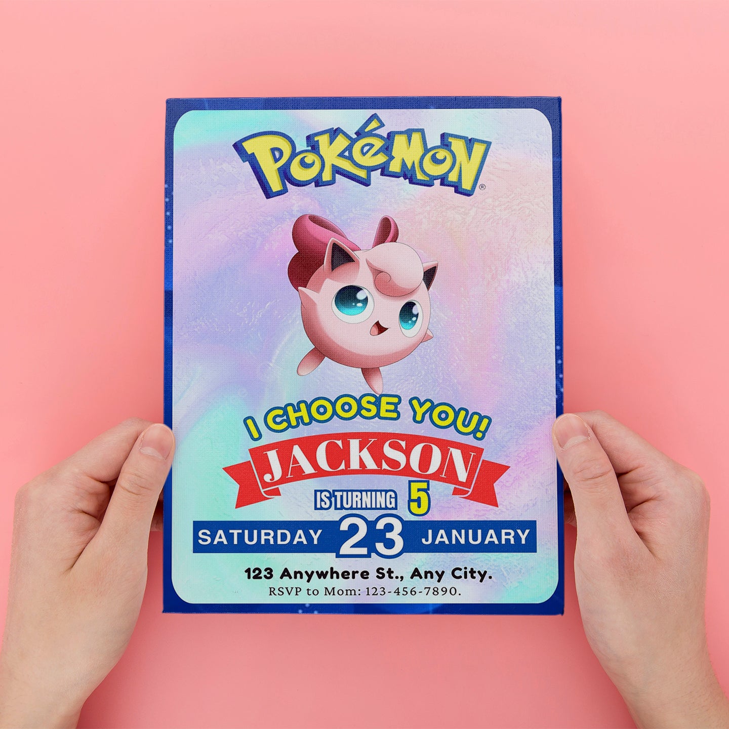 Jigglypuff Invitation Template | Pokemon Birthday Invite - CreativeRino