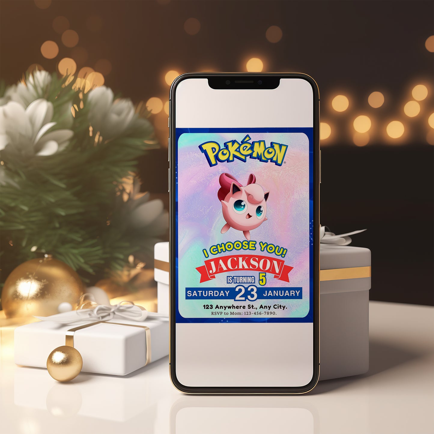 Jigglypuff Invitation Template | Pokemon Birthday Invite - CreativeRino