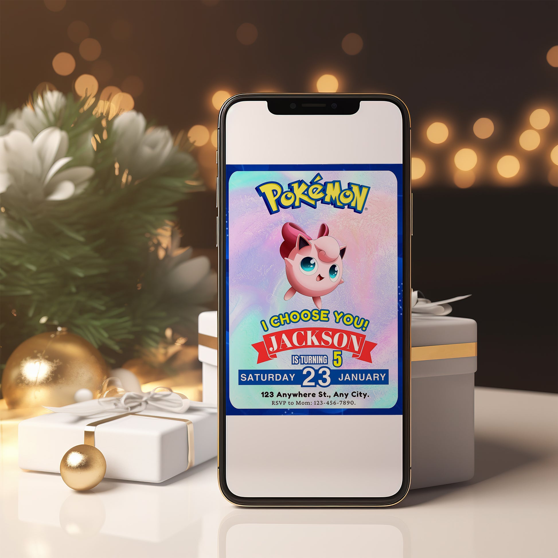 Jigglypuff Invitation Template | Pokemon Birthday Invite - CreativeRino