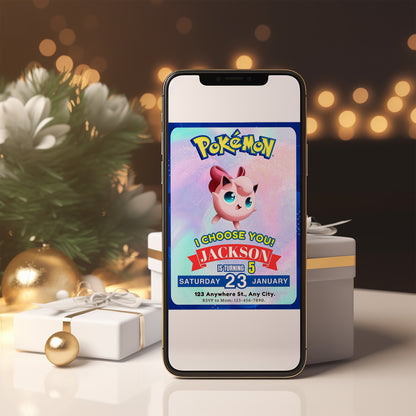 Jigglypuff Invitation Template | Pokemon Birthday Invite - CreativeRino