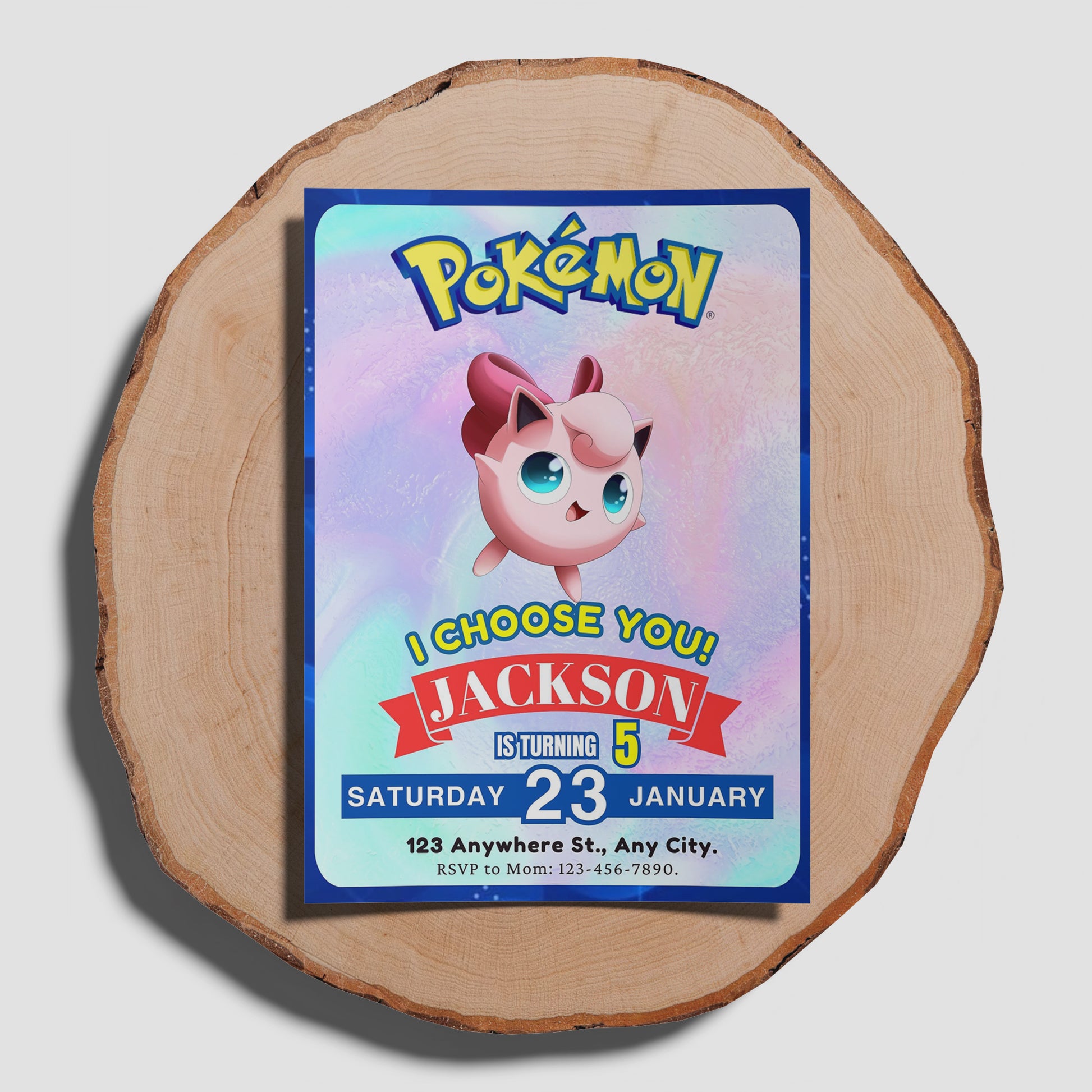 Jigglypuff Invitation Template | Pokemon Birthday Invite - CreativeRino
