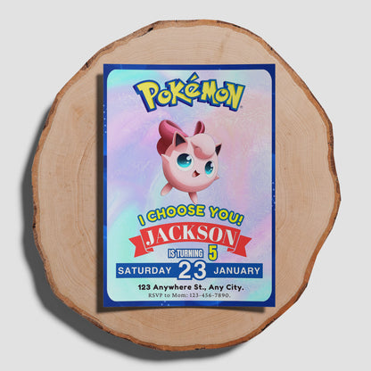 Jigglypuff Invitation Template | Pokemon Birthday Invite - CreativeRino