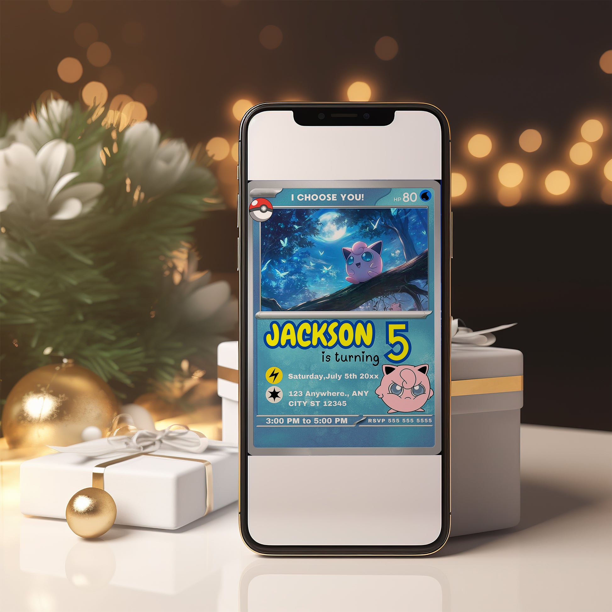 Jigglypuff Invitation Template | Pokemon Card Birthday Invite - CreativeRino