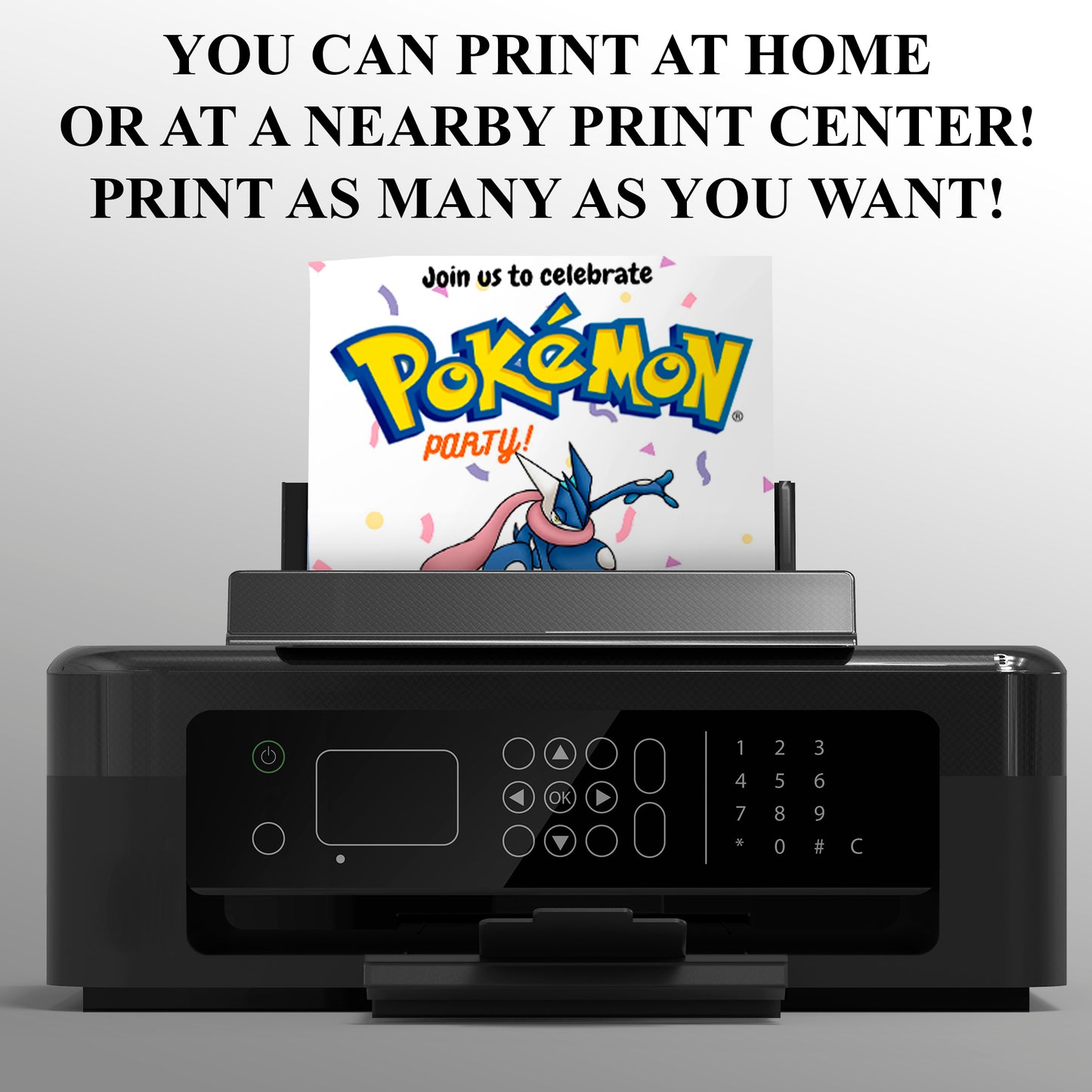 Greninja Birthday Invitation Template | Pokemon Invite - CreativeRino