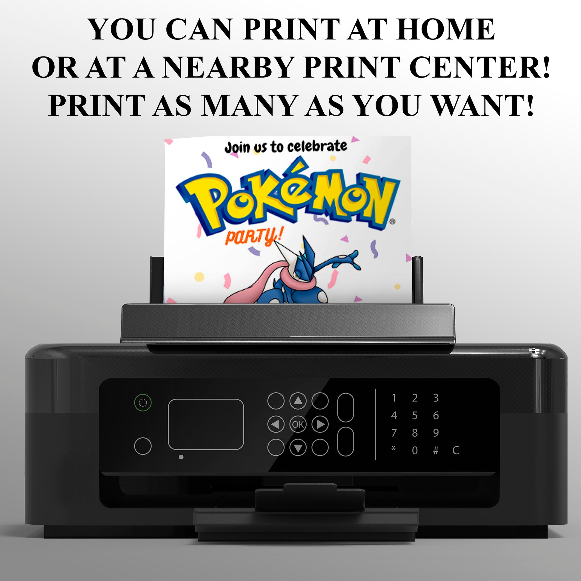 Greninja Birthday Invitation Template | Pokemon Invite - CreativeRino
