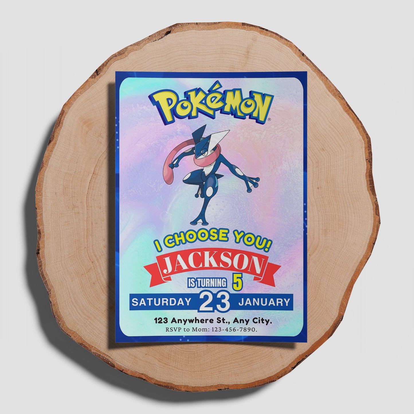 Greninja Invitation Template | Pokemon Birthday Invite - CreativeRino