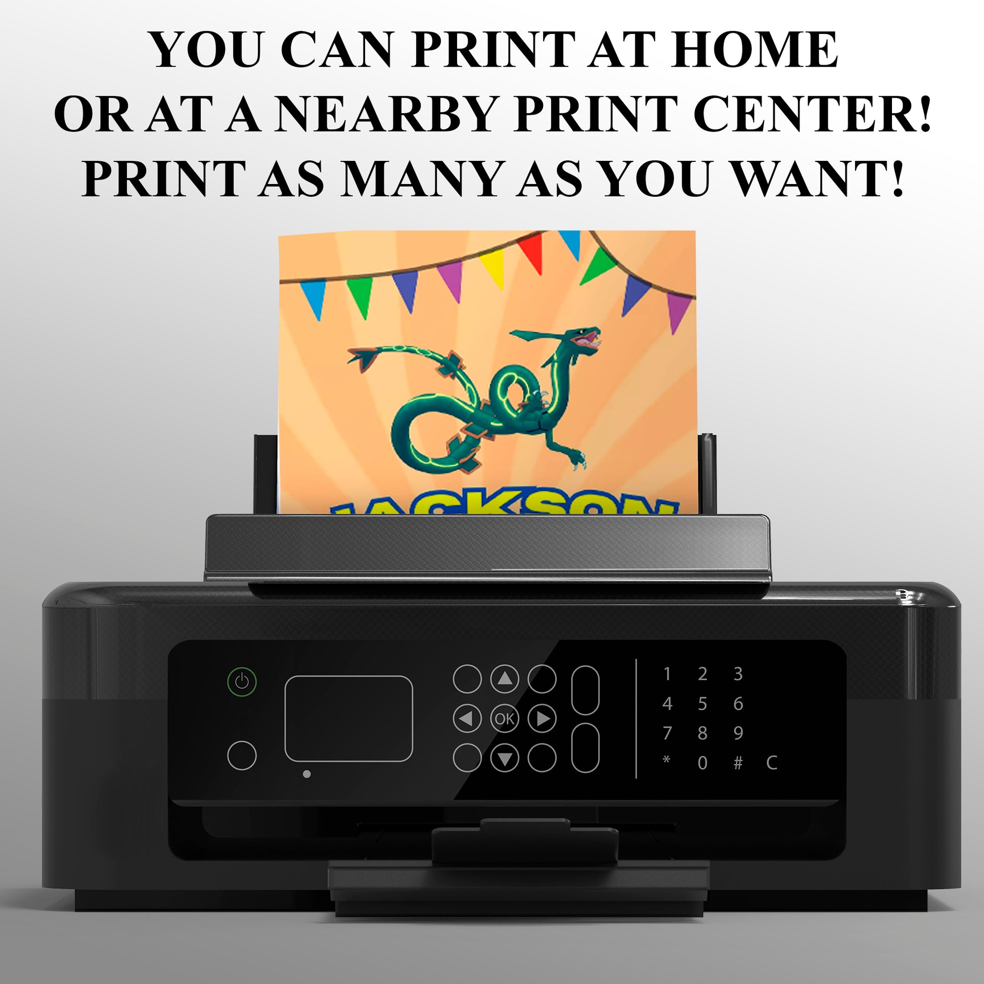 Rayquaza Pokemon Birthday Party Invitation Template - CreativeRino