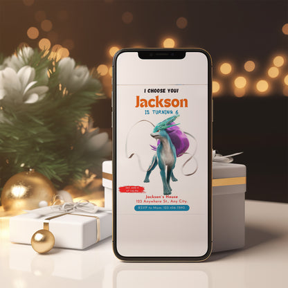 Suicune Birthday Party Invitation Template | Pokemon Invite - CreativeRino
