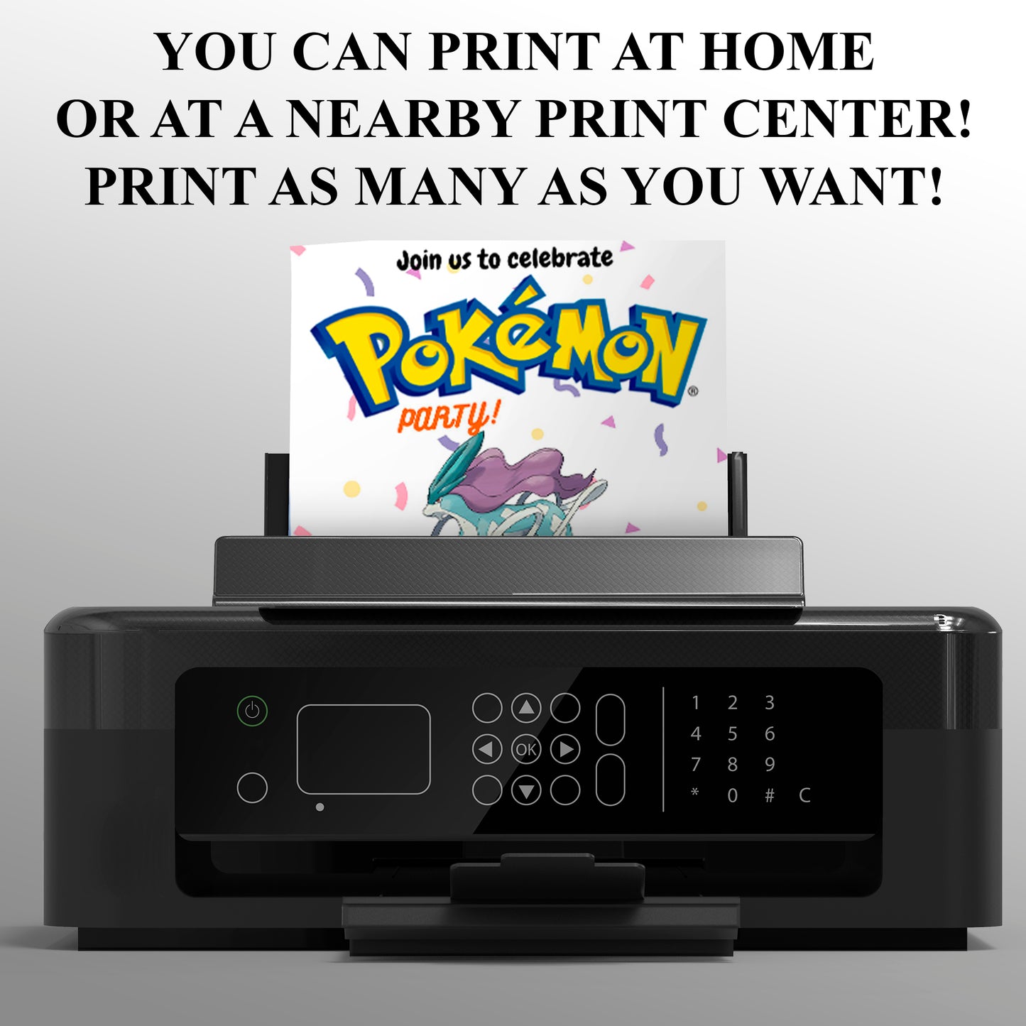 Suicune Birthday Invitation Template | Pokemon Invite - CreativeRino