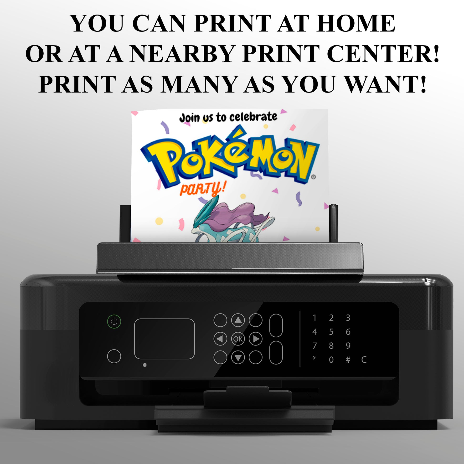 Suicune Birthday Invitation Template | Pokemon Invite - CreativeRino