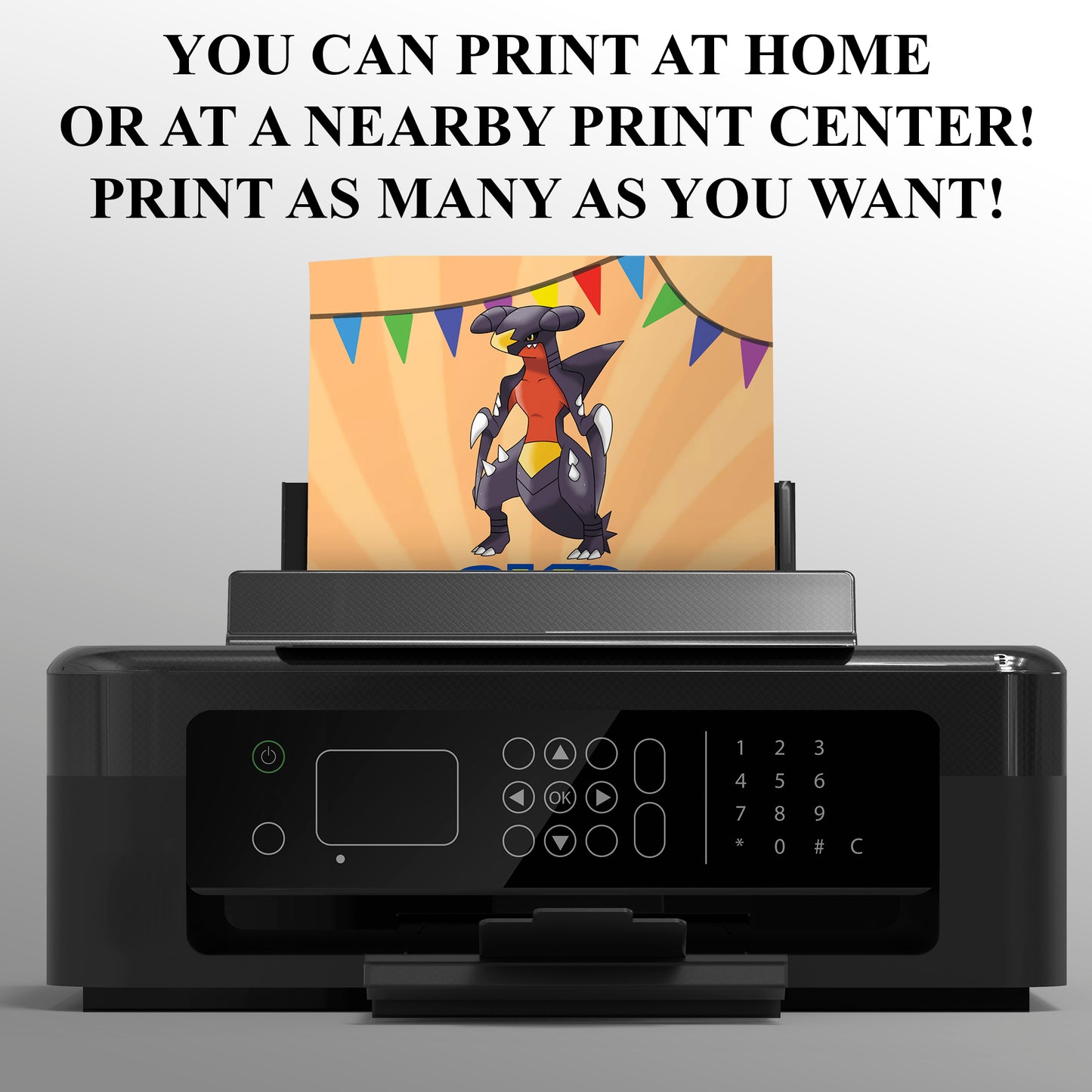 Garchomp Pokemon Birthday Party Invitation Template - CreativeRino