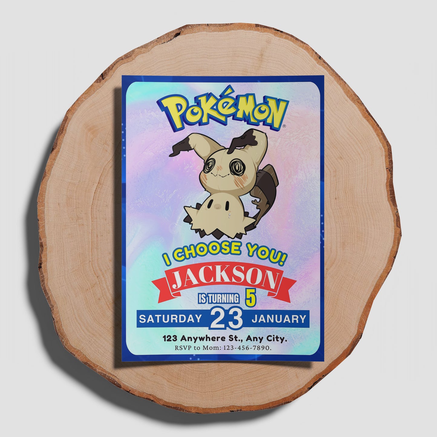 Mimikyu Invitation Template | Pokemon Birthday Invite - CreativeRino