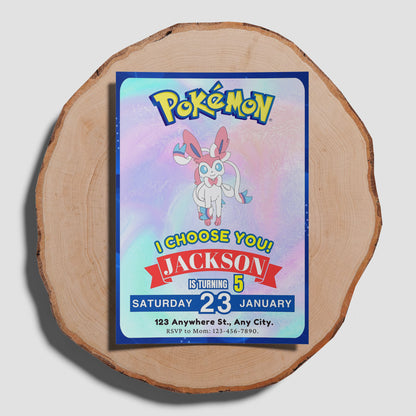 Sylveon Invitation Template | Pokemon Birthday Invite - CreativeRino