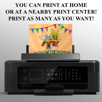 Gouging Fire Pokemon Birthday Party Invitation Template - CreativeRino