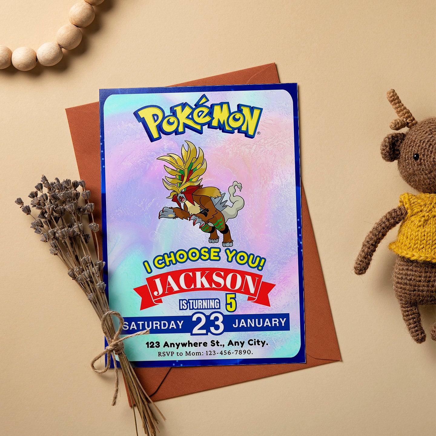 Gouging Fire Invitation Template | Pokemon Birthday Invite - CreativeRino