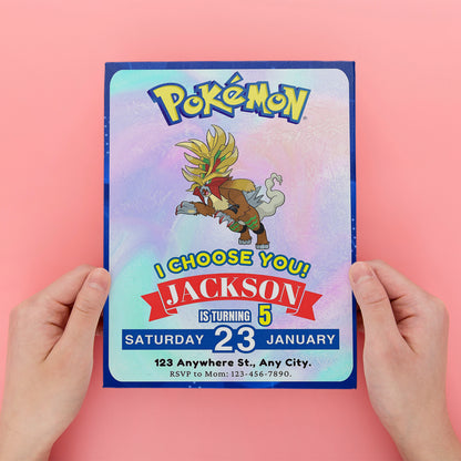 Gouging Fire Invitation Template | Pokemon Birthday Invite - CreativeRino