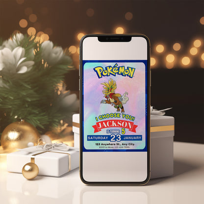 Gouging Fire Invitation Template | Pokemon Birthday Invite - CreativeRino