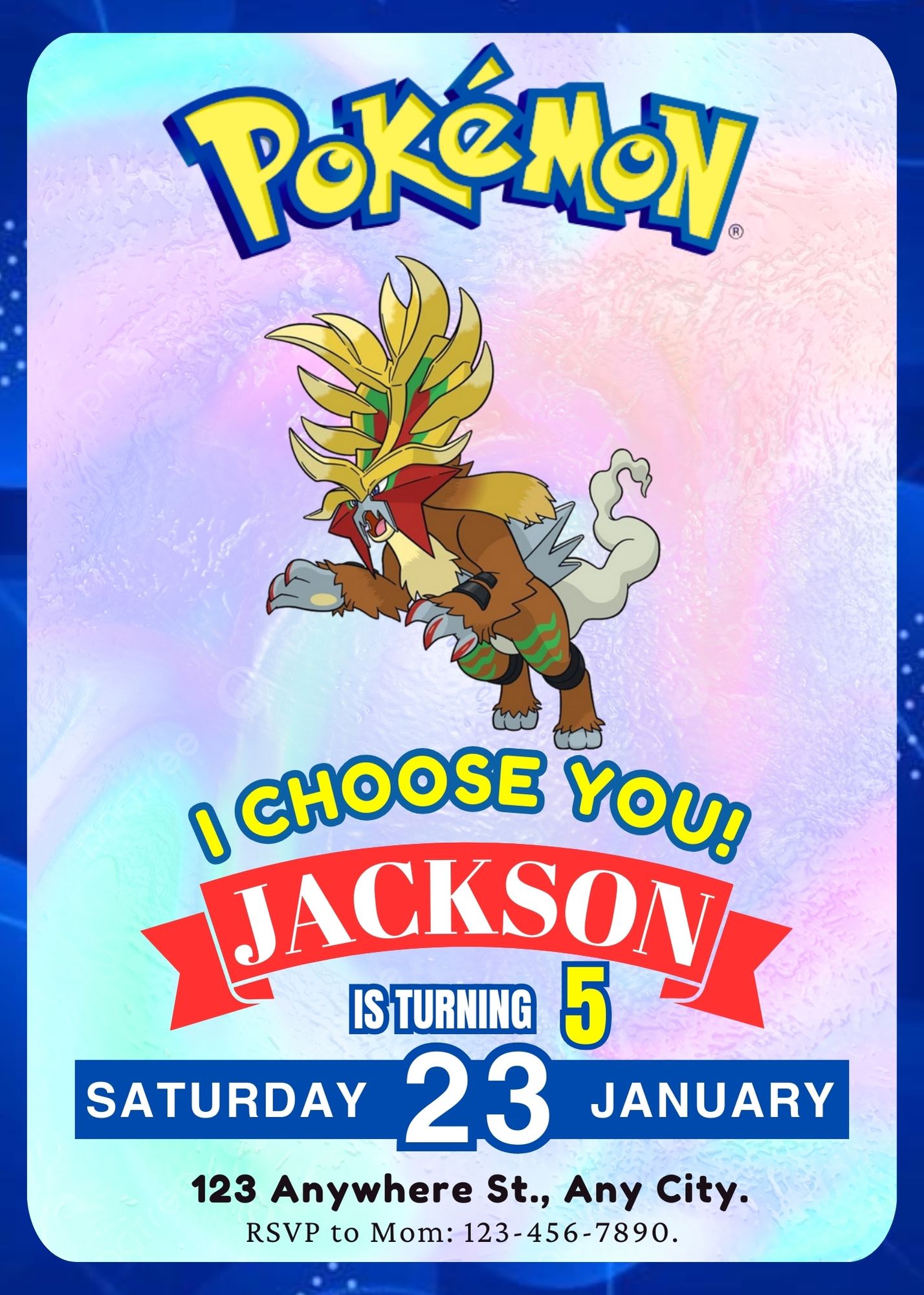 Gouging Fire Invitation Template | Pokemon Birthday Invite - CreativeRino
