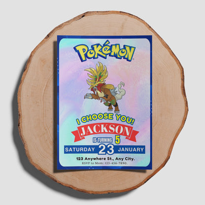 Gouging Fire Invitation Template | Pokemon Birthday Invite - CreativeRino