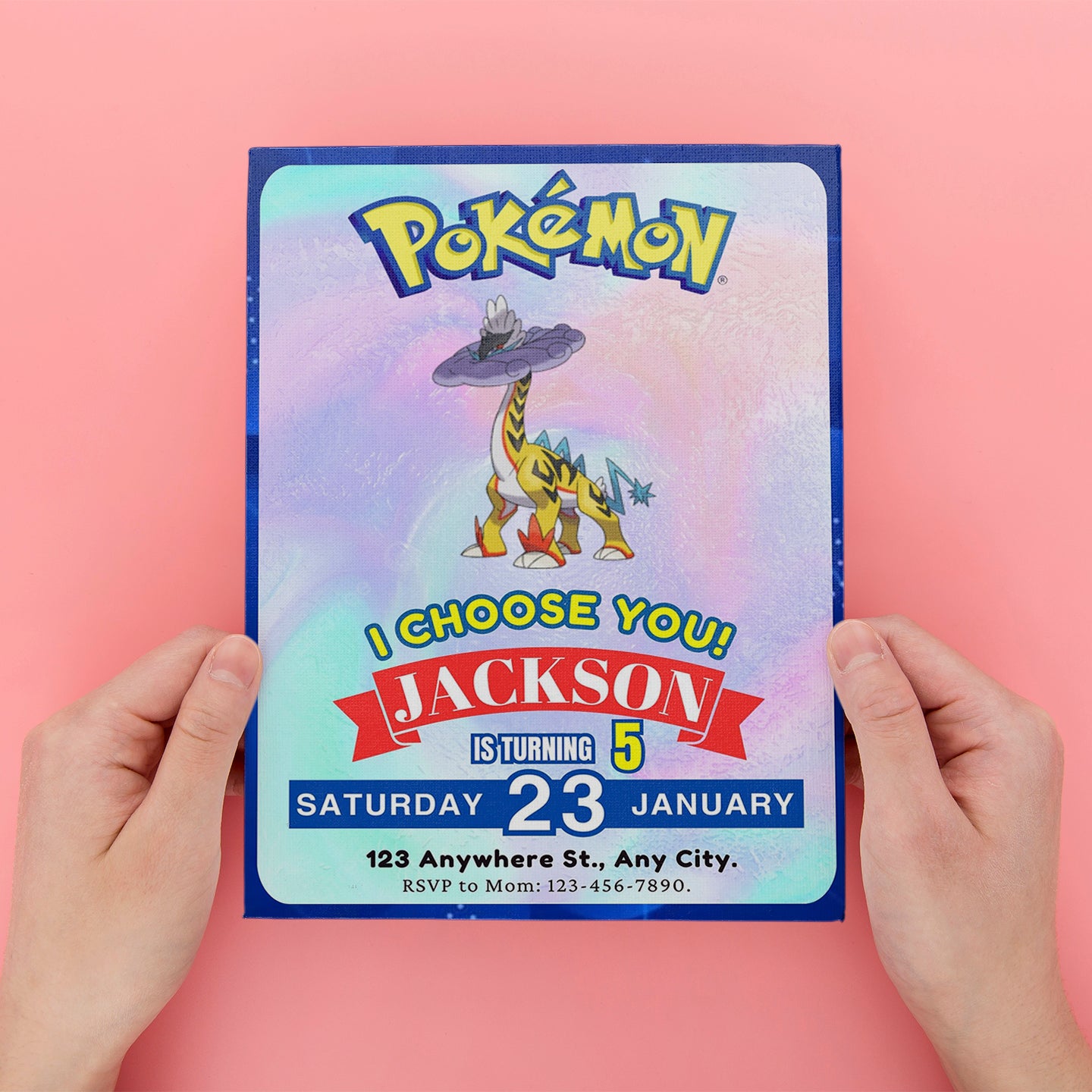 Raging Bolt Invitation Template | Pokemon Birthday Invite - CreativeRino