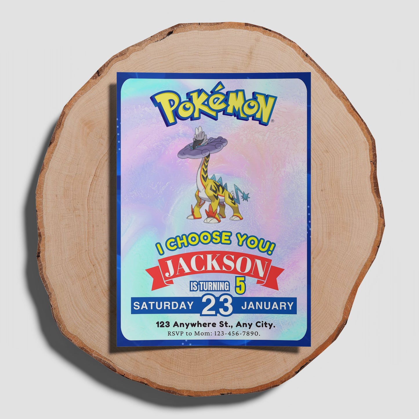 Raging Bolt Invitation Template | Pokemon Birthday Invite - CreativeRino