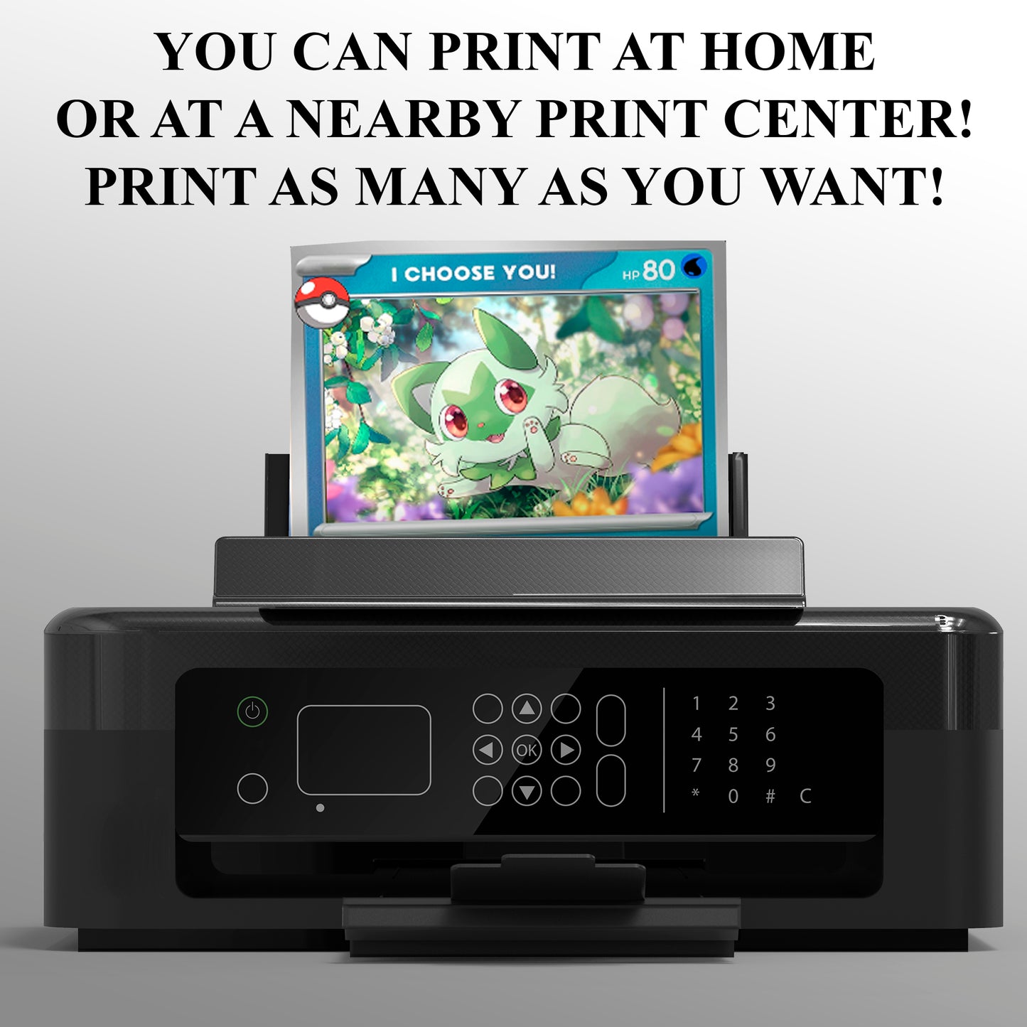 Sprigatito Invitation Template | Pokemon Card Birthday Invite - CreativeRino