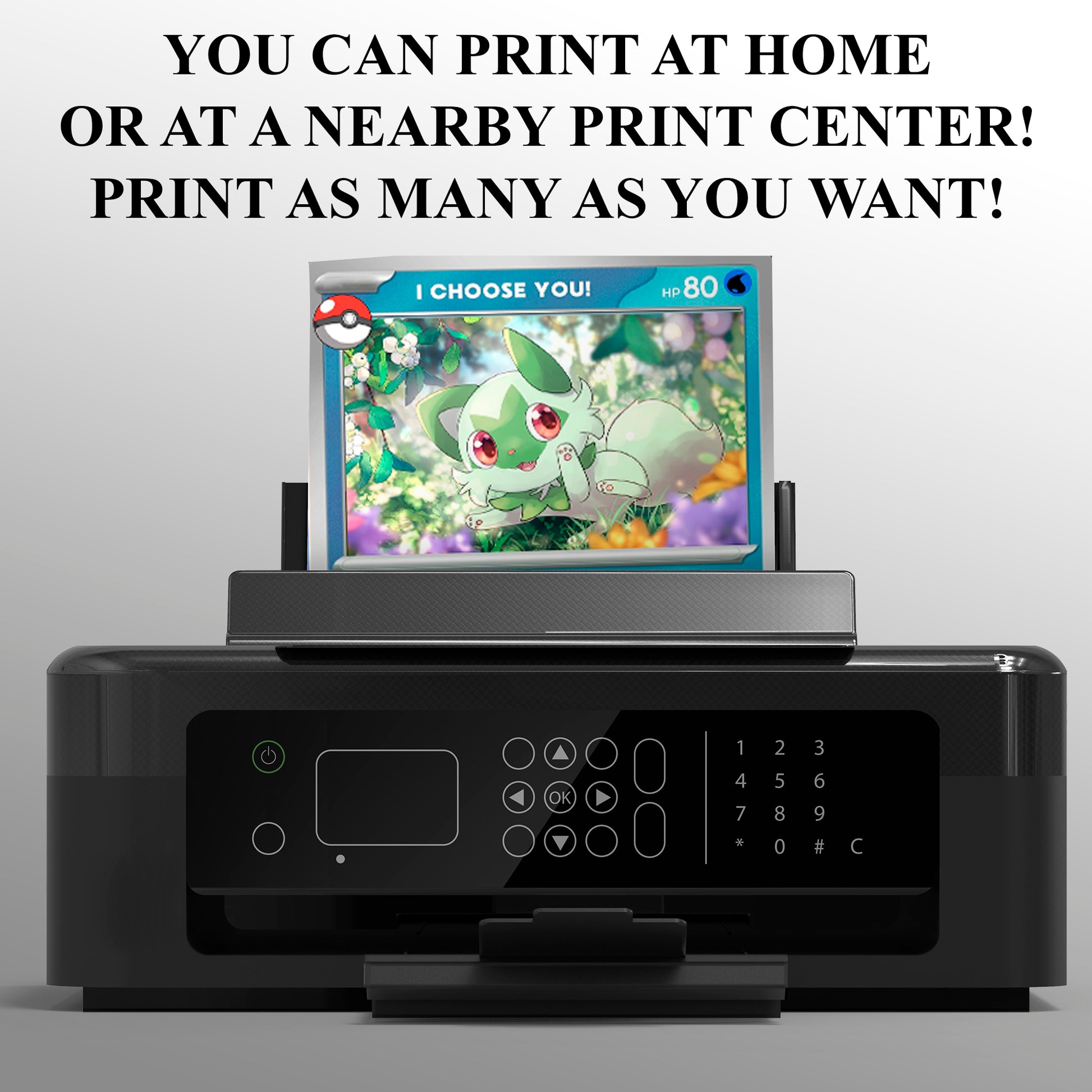 Sprigatito Invitation Template | Pokemon Card Birthday Invite - CreativeRino