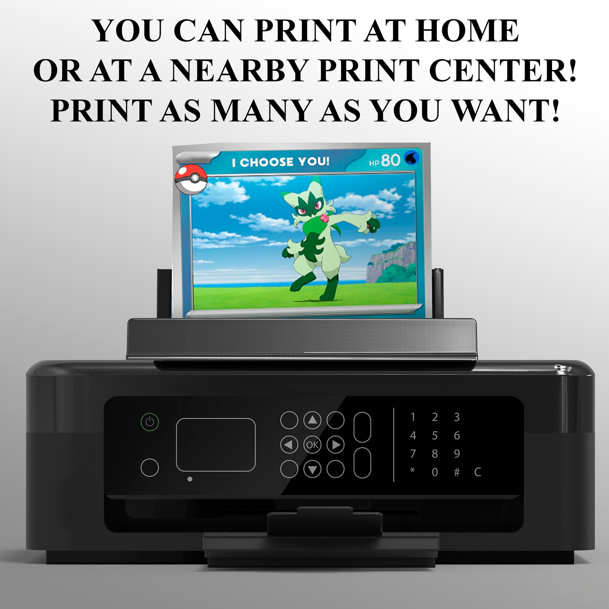 Floragato Invitation Template | Pokemon Card Birthday Invite - CreativeRino