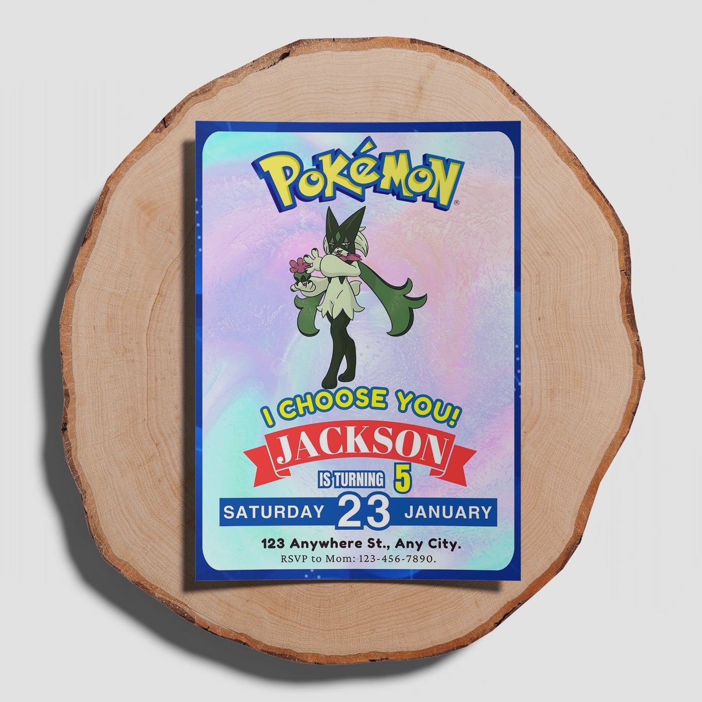 Meowscarada Invitation Template | Pokemon Birthday Invite - CreativeRino