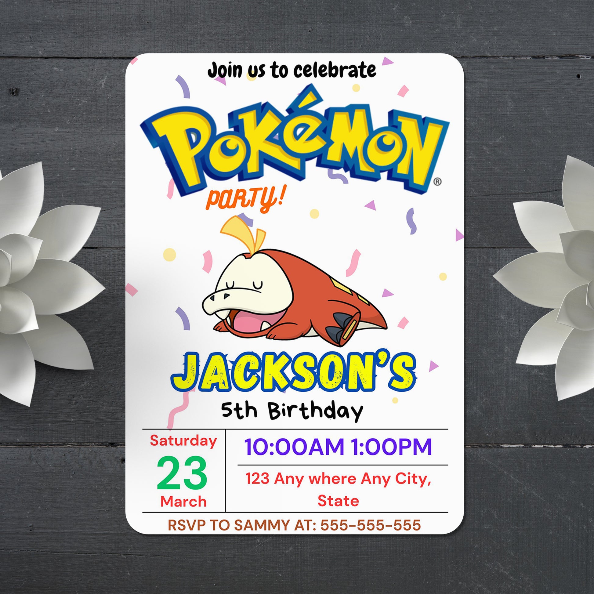 pokemon trading card birthday invitation Pokemon Card Invitation main image 1