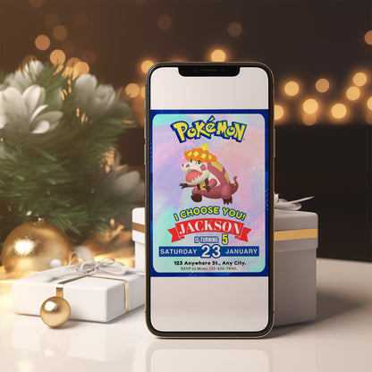 Crocalor Invitation Template | Pokemon Birthday Invite - CreativeRino