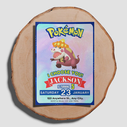 Crocalor Invitation Template | Pokemon Birthday Invite - CreativeRino