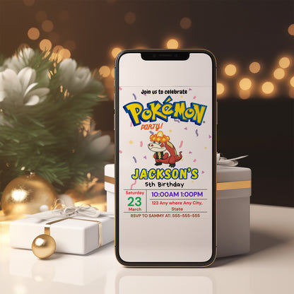 Crocalor Birthday Invitation Template | Pokemon Invite - CreativeRino