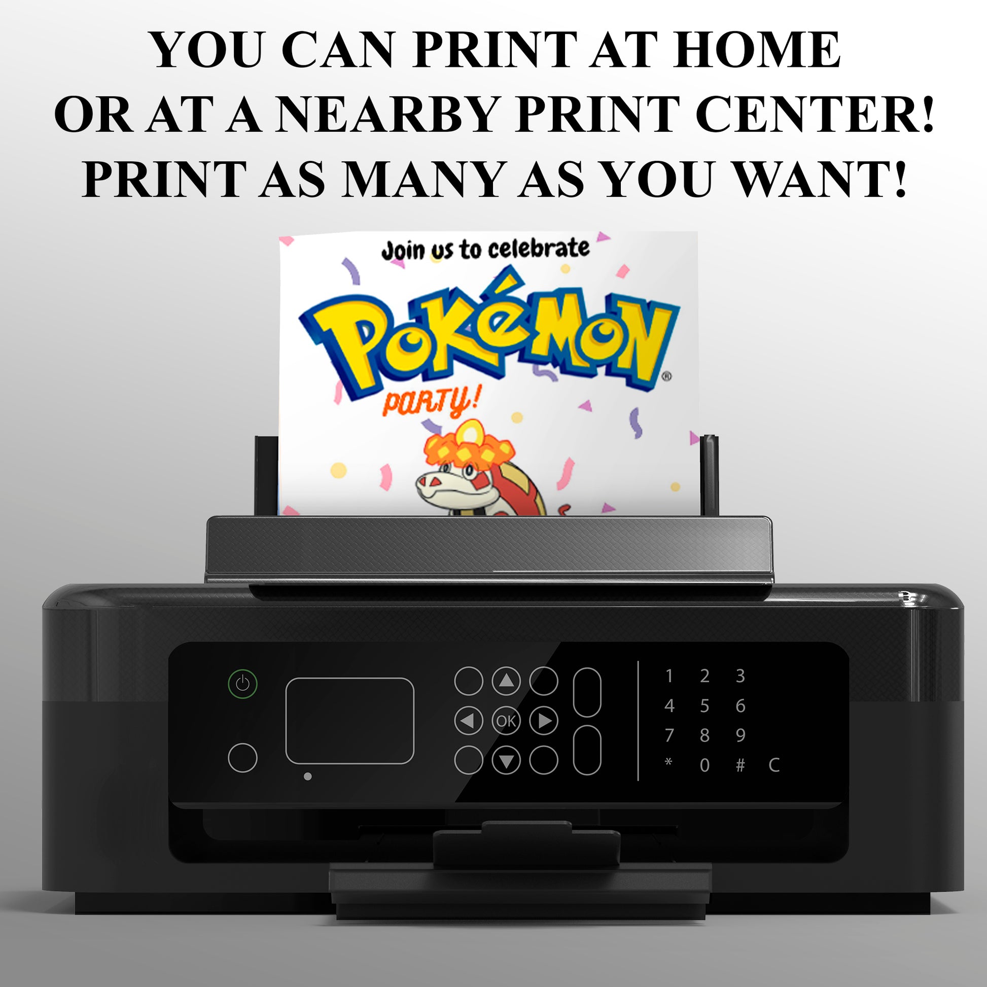 Crocalor Birthday Invitation Template | Pokemon Invite - CreativeRino