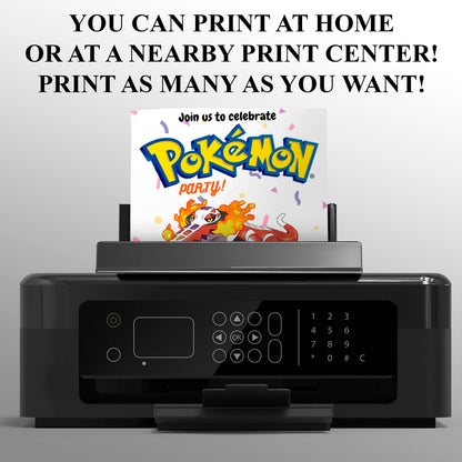 Skeledirge Birthday Invitation Template | Pokemon Invite - CreativeRino