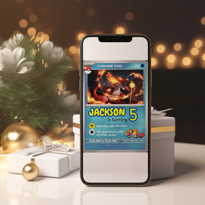Skeledirge Invitation Template | Pokemon Card Birthday Invite - CreativeRino