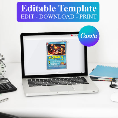 Skeledirge Invitation Template | Pokemon Card Birthday Invite - CreativeRino
