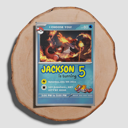 Skeledirge Invitation Template | Pokemon Card Birthday Invite - CreativeRino